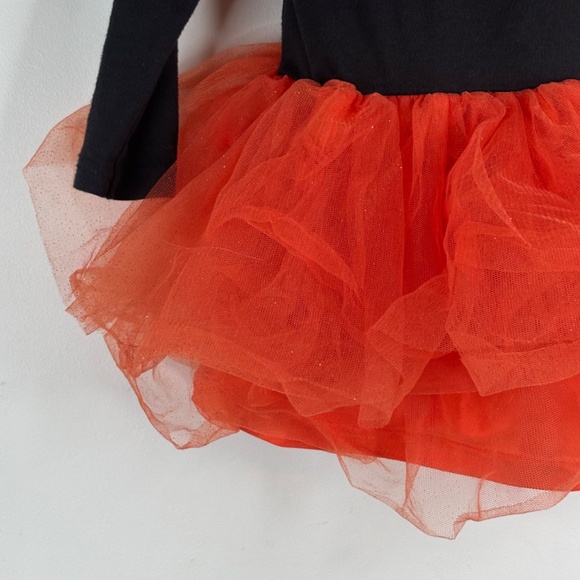 VTG Halloween Dress 4T Embroidered Pumpkin Tutu Long Sleeve Fall Trick Treat 90s - Picture 3 of 8